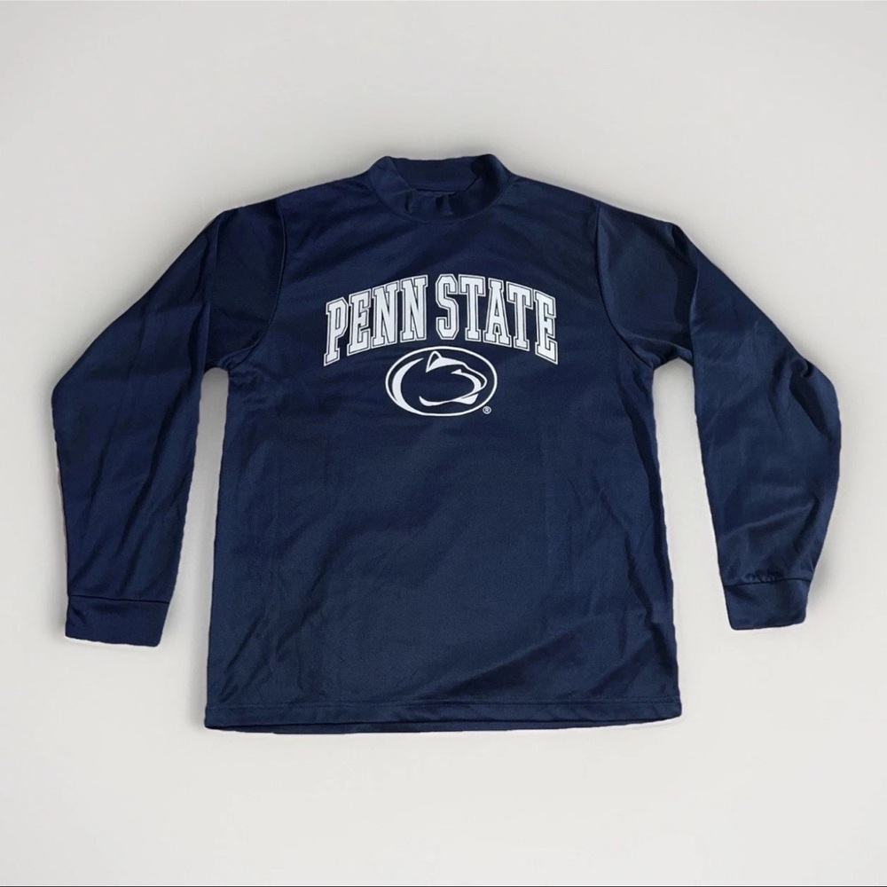 Penn State Blue Long Sleeved Mock Neck Shirt Poly Dri Colorado Timberline Medium